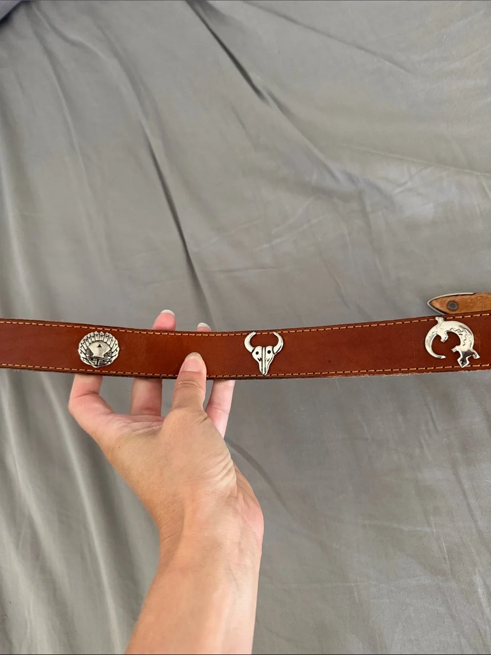 Levi’s Brown Leather Western Belt with Silver Buckle